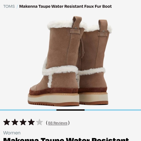 Toms Taupe Faux Fur Winter Boots - Picture 3 of 12